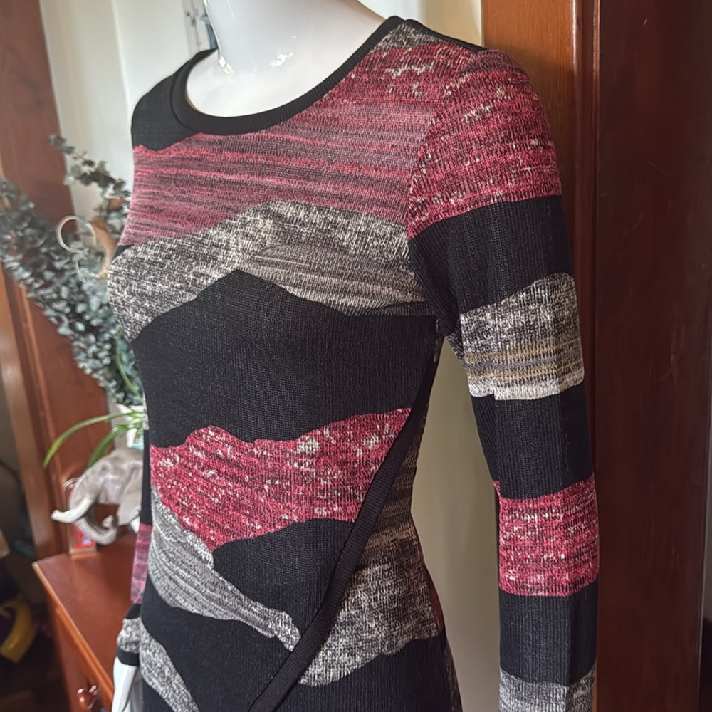 NWT Style&Co size small Striped Long Sleeve Top in Black and Red